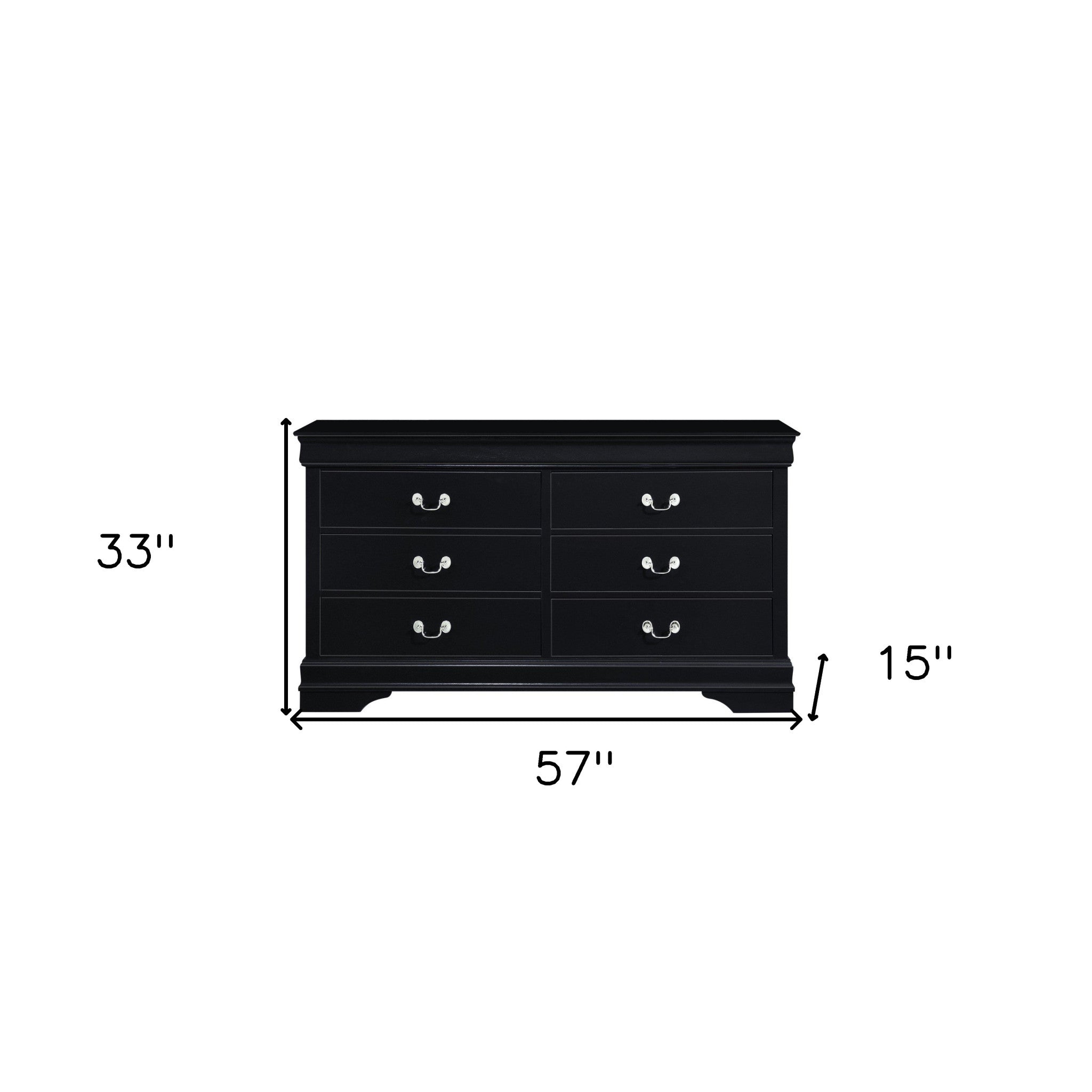 58" White Solid Wood Seven Drawer Triple Dresser