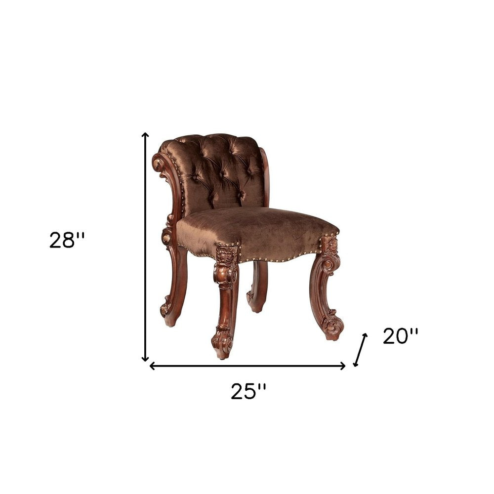 18" Solid Manufactured Wood and Fabric Bar Chair