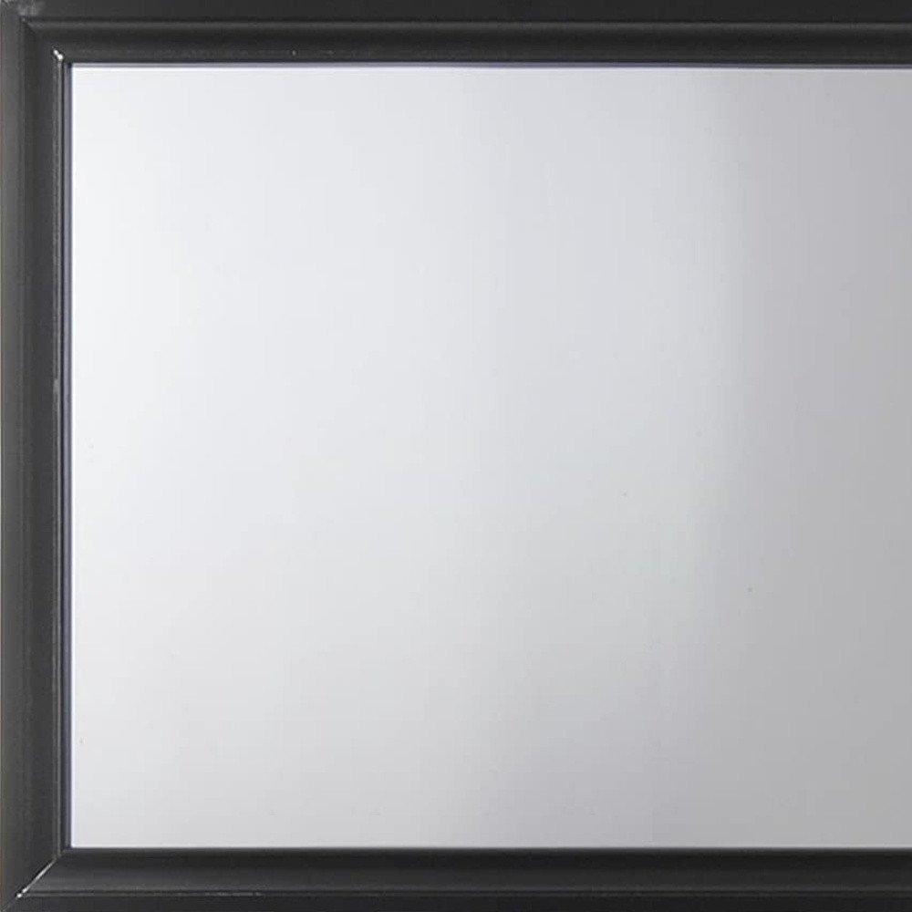 36" Black Wood Dresser Mount Framed Mirror