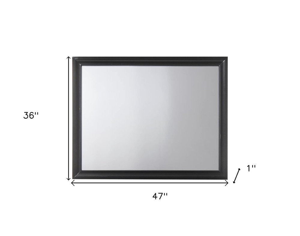 36" Black Wood Dresser Mount Framed Mirror