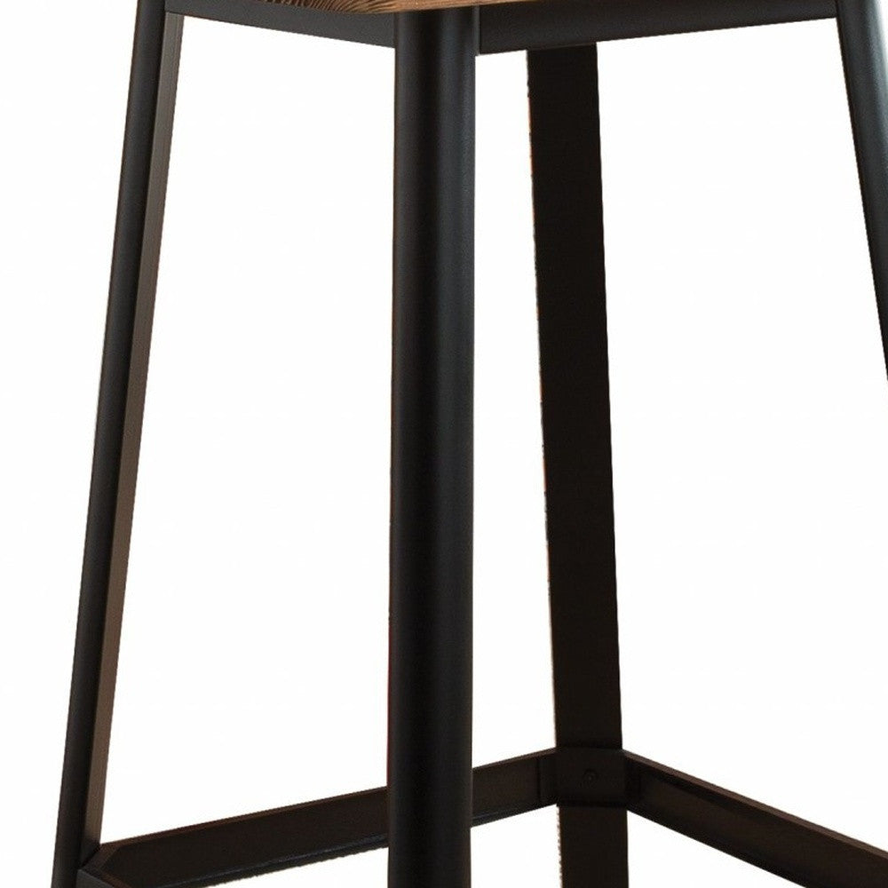 Square Natural And Black High Top Bar Table