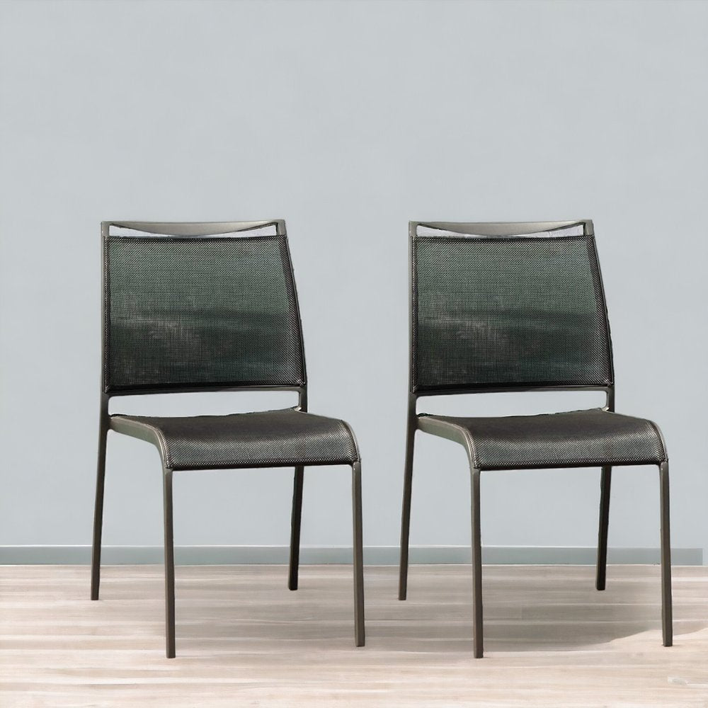 Set of Two Gray Dining Side Chairs