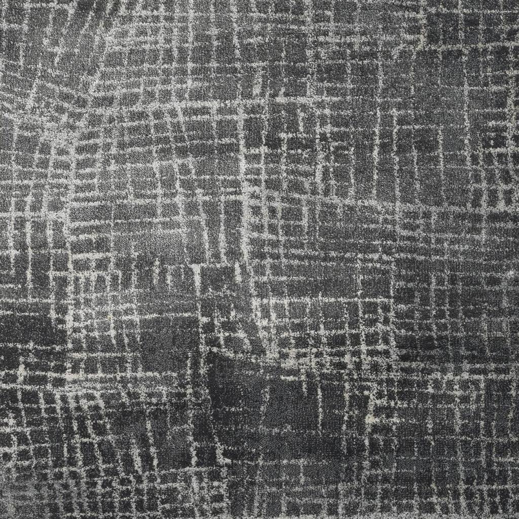 9' X 13' Gray And Dark Gray Abstract Distressed Area Rug