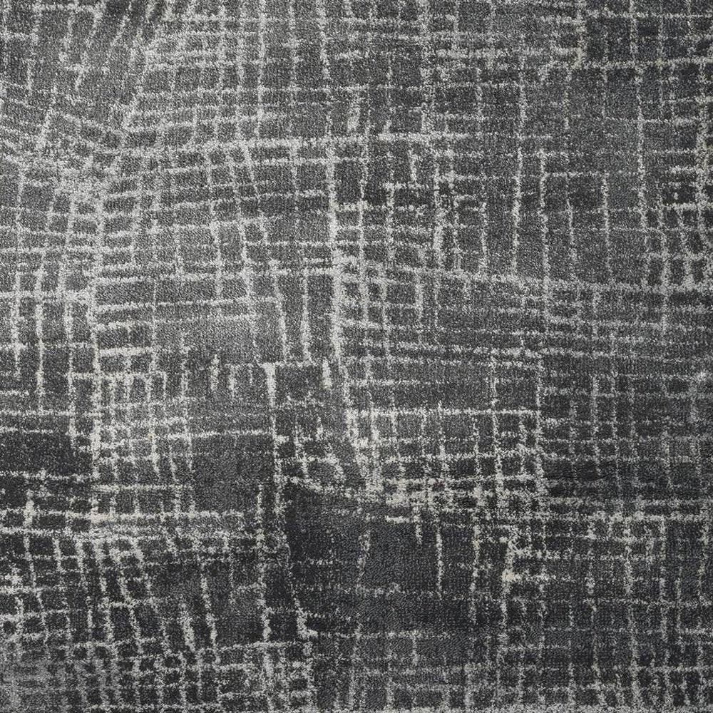 9' X 13' Gray And Dark Gray Abstract Distressed Area Rug
