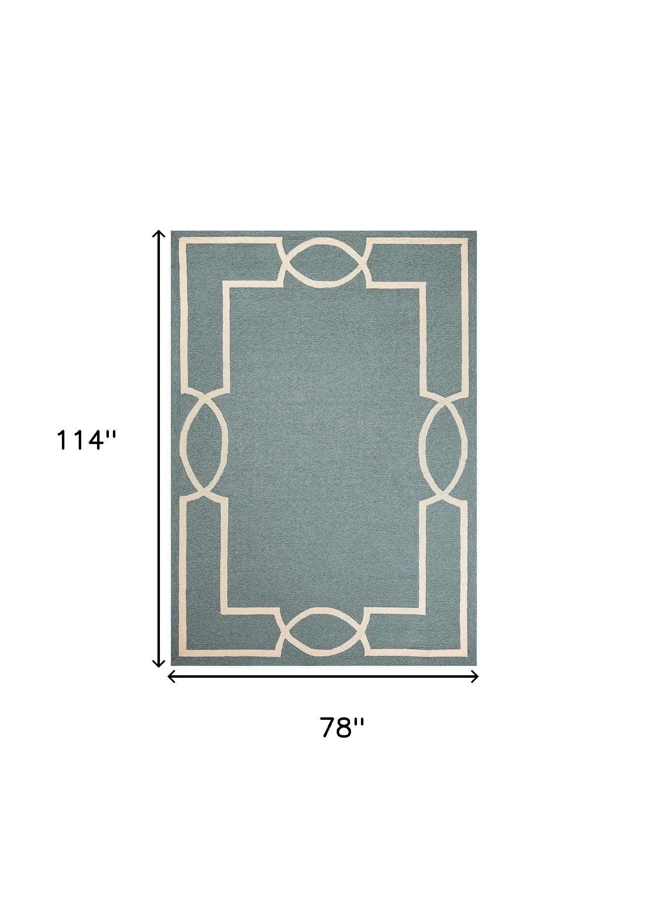 7' X 10' Gray And Ivory Round Handmade Indoor Outdoor Area Rug