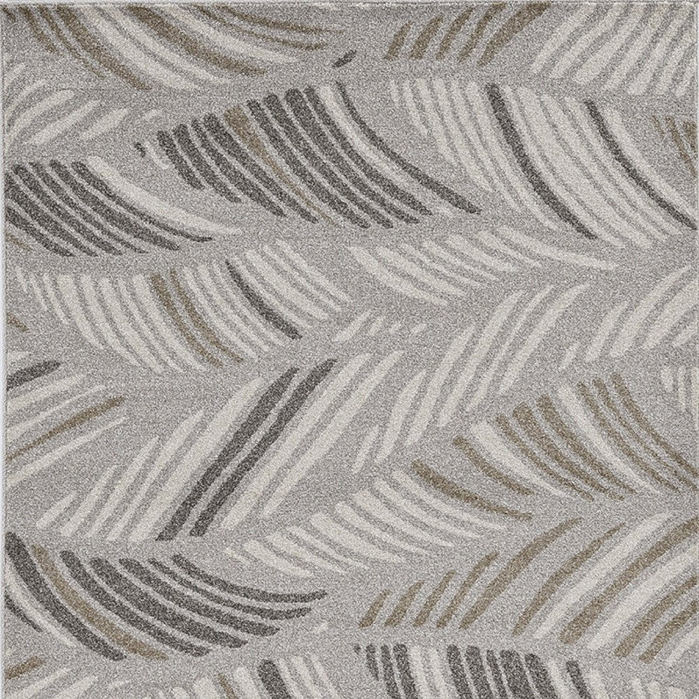 2' X 3' Beige And Brown Tropical Botanical Area Rug