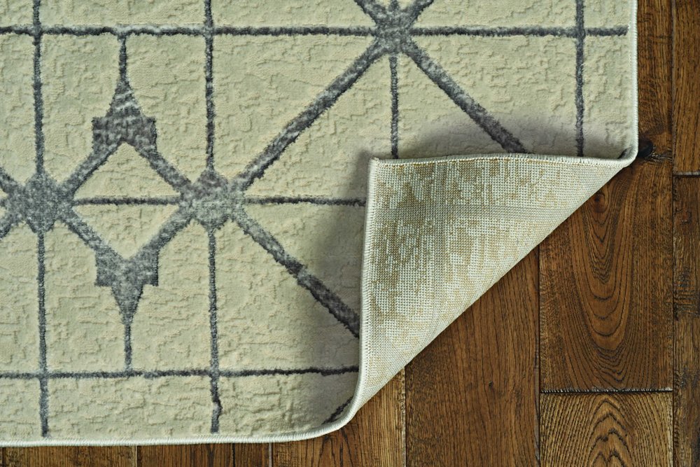 3' X 5' Ivory And Brown Geometric Area Rug