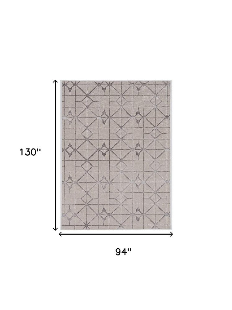 3' X 5' Ivory And Brown Geometric Area Rug
