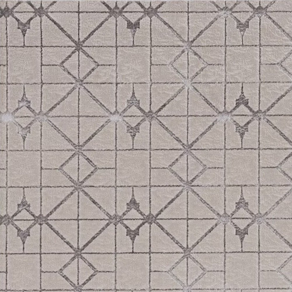 3' X 5' Ivory And Brown Geometric Area Rug
