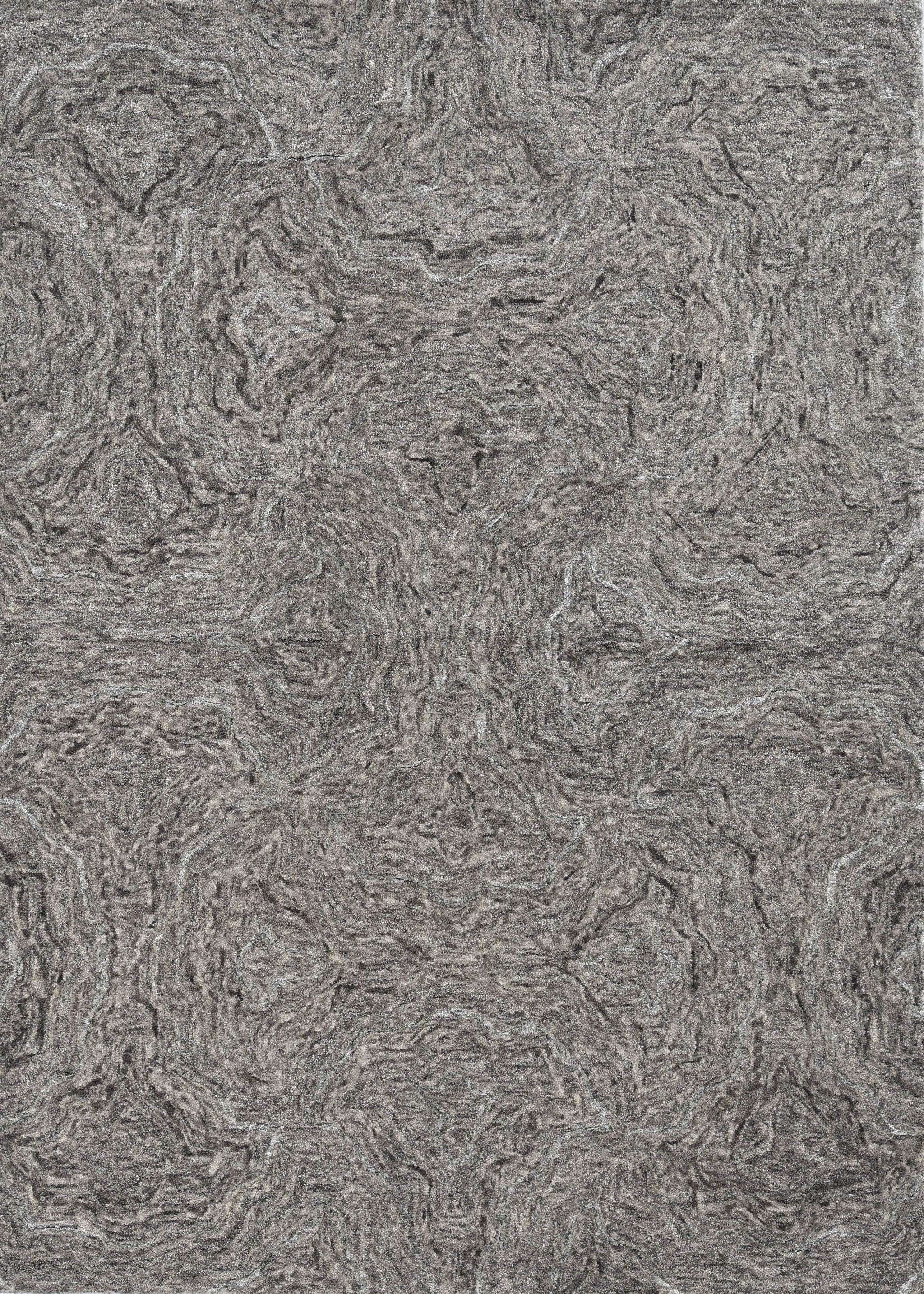 3'X5' Grey Hand Tufted Abstract Indoor Area Rug