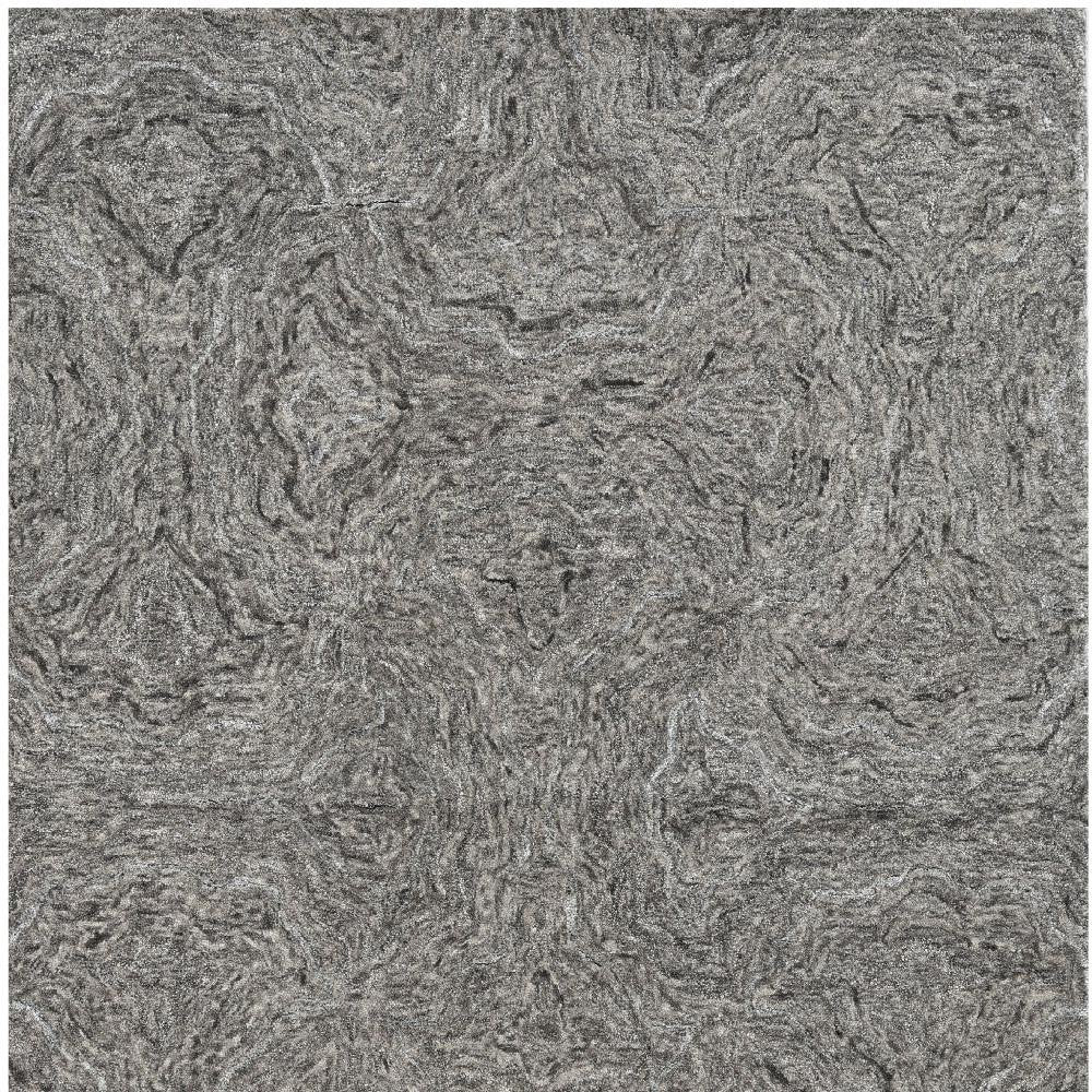 3' X 5' Gray And Dark Gray Abstract Hand Tufted Area Rug