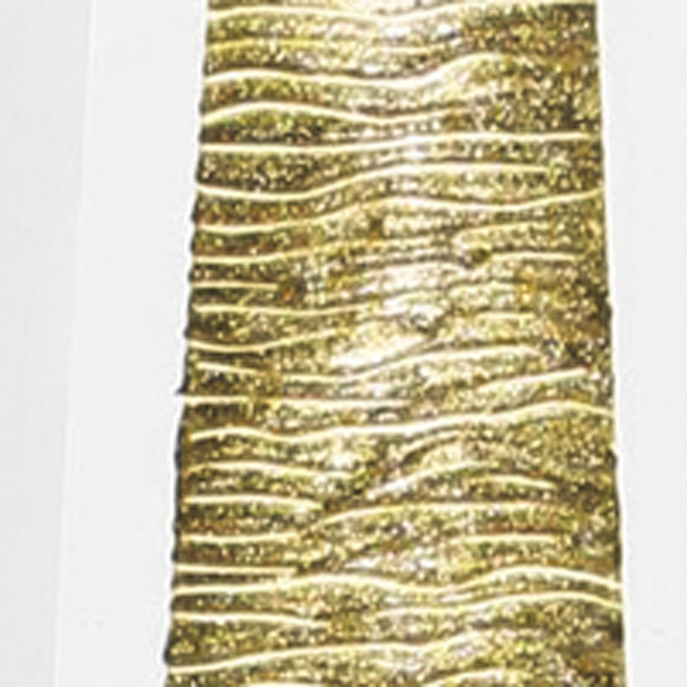 11" Clear And Gold Cylinder Lead Free Crystal Table Vase