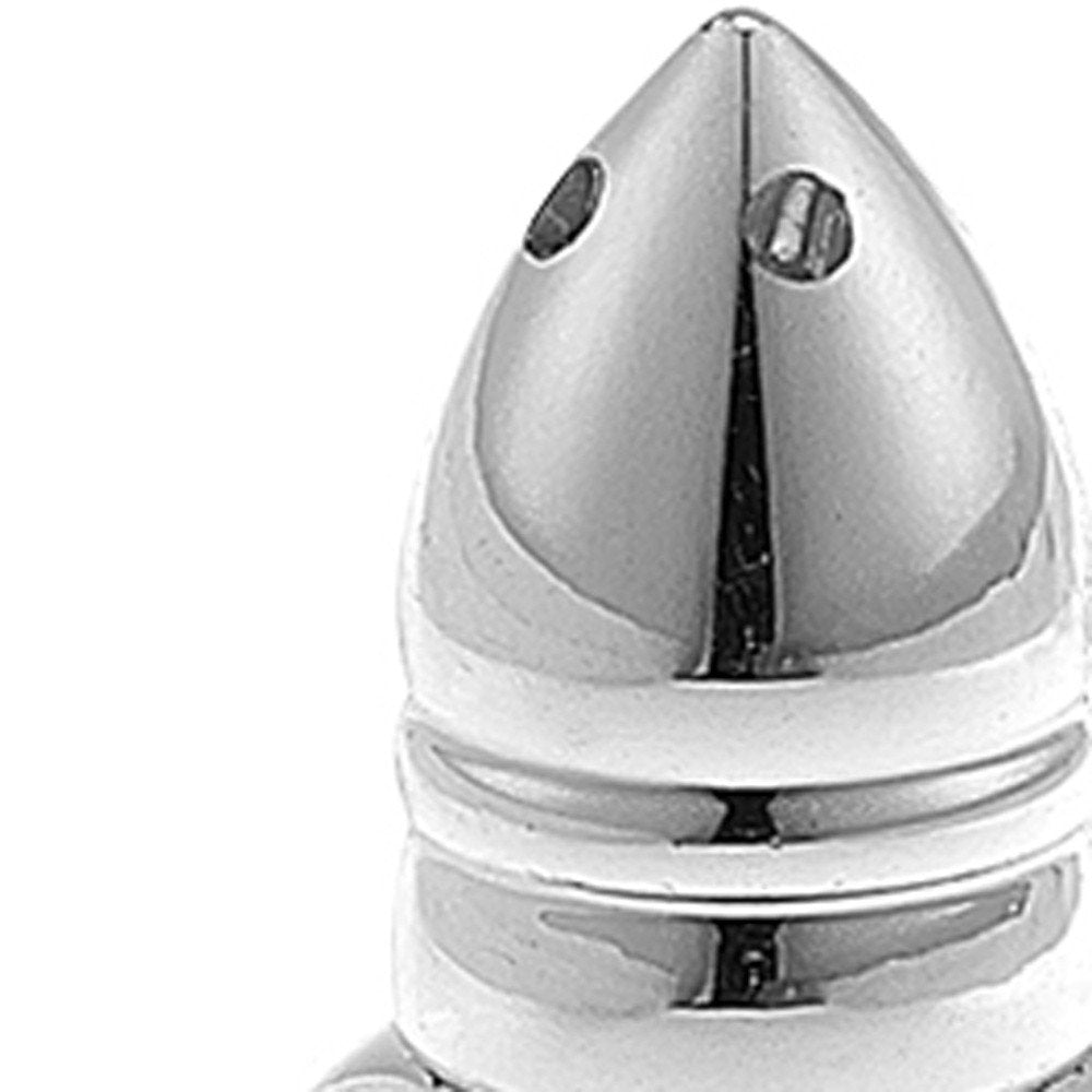 Set of Six Clear And Silver Cut Crystal Individual Salt and Pepper Shakers