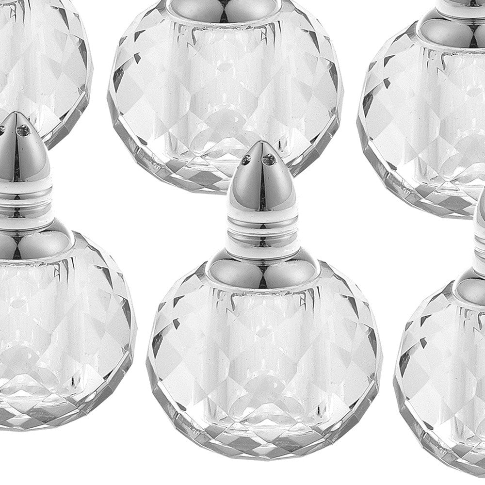 Individual Silver Crystal Zendra Design Salt And Peppers  Gift Boxed 6 Pc Set