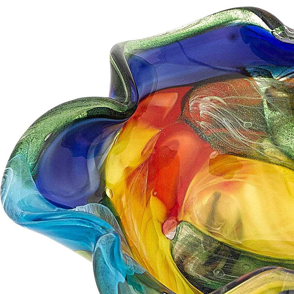 85 Multicolor Art Glass Floppy Centerpiece Bowl