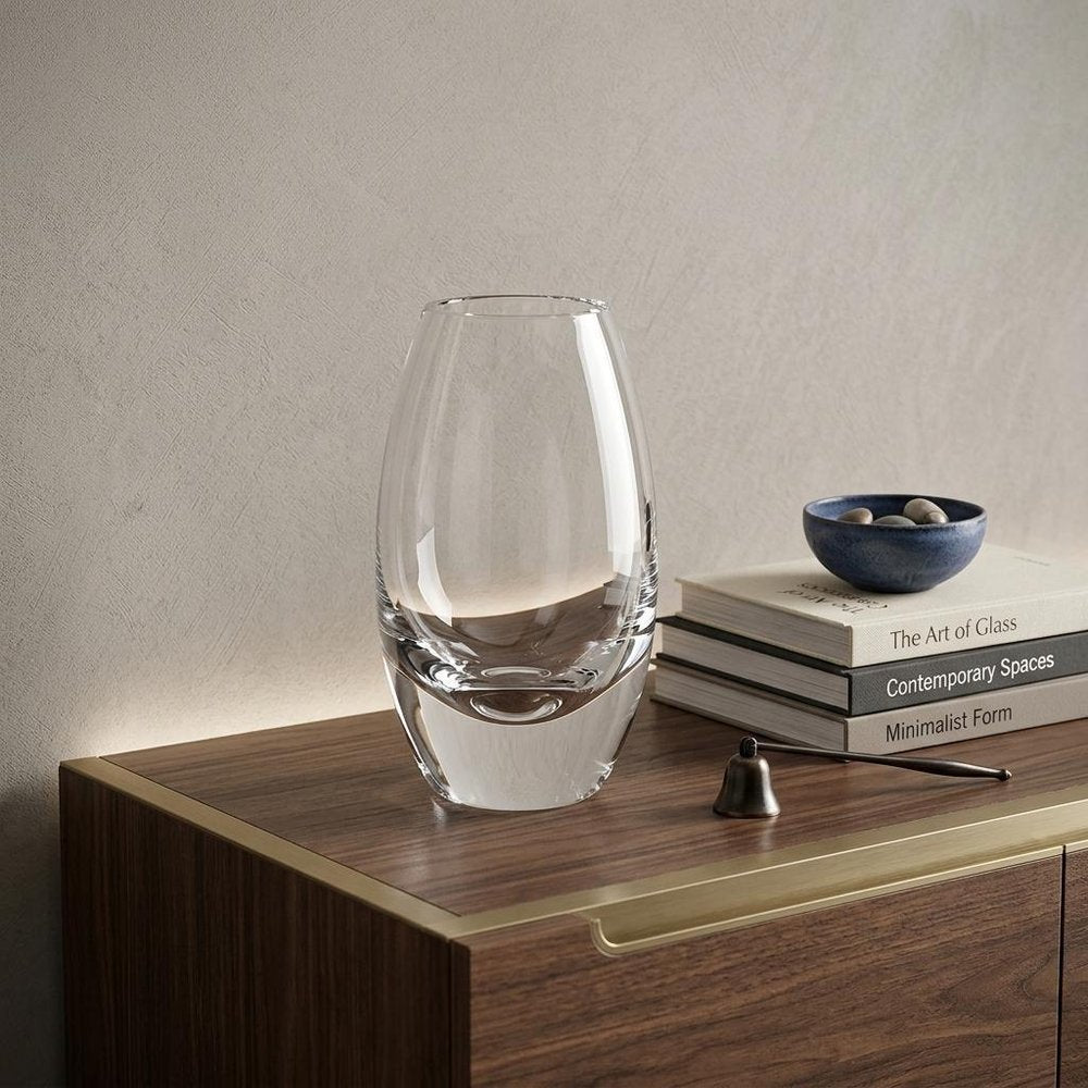 7" Clear Lead Free Crystal Oval Table Vase