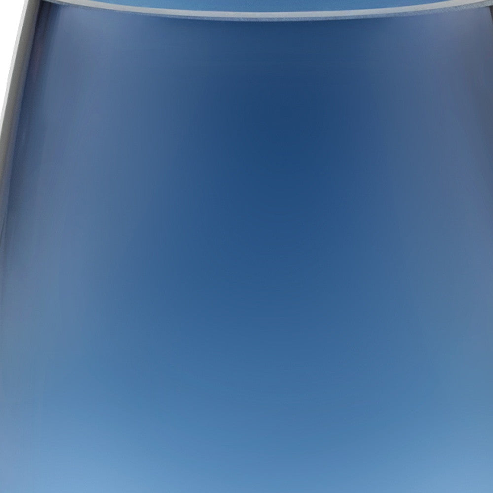 8" Midnight Blue And Clear Oval Lead Free Crystal Table Vase