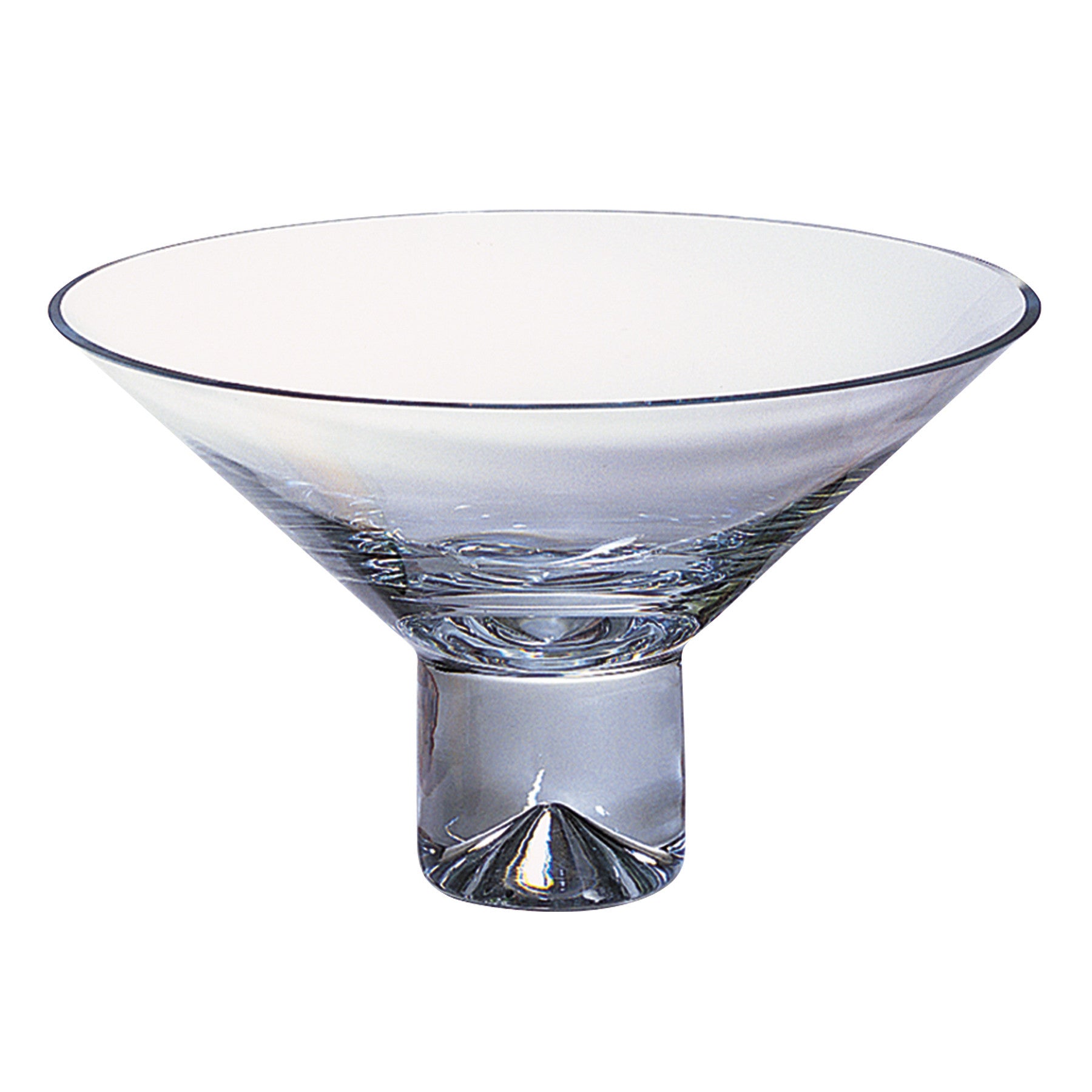 11" Clear Mouth Blown Crystal Round Pedestal Centerpiece Bowl