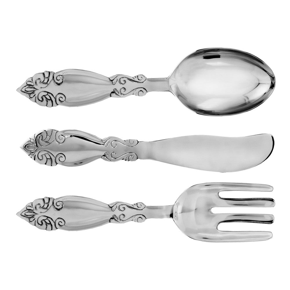 Set Of Three Silver Cutlery Wall Art