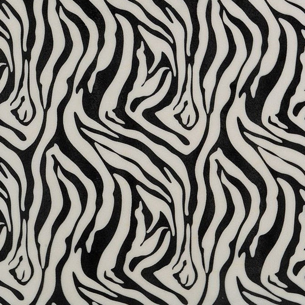 12" Black And White Zebra Iron And Resin Square Hanging Wall Tile