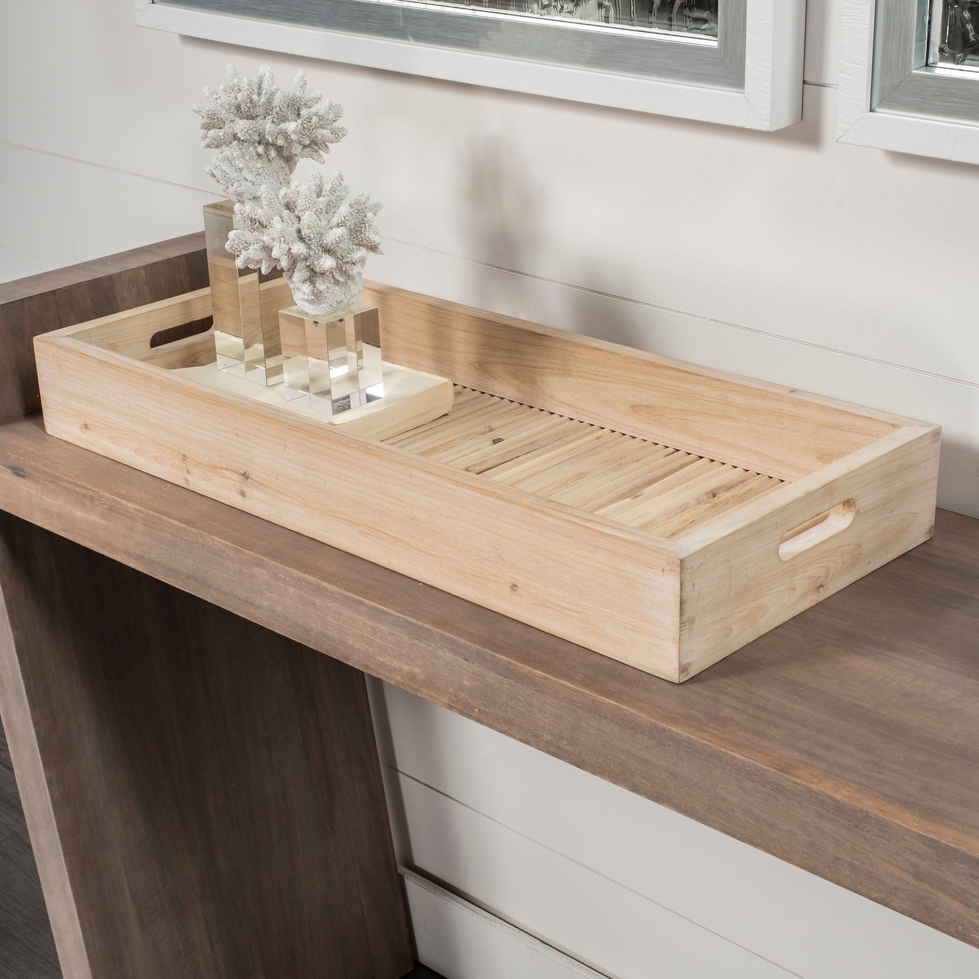 Natural Blonde Wood With Coastal Inspired Tray
