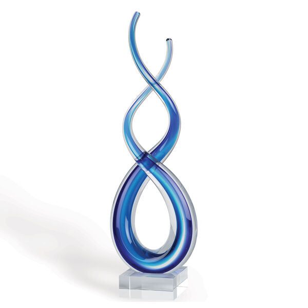 20 Blue Art Glass Centerpiece