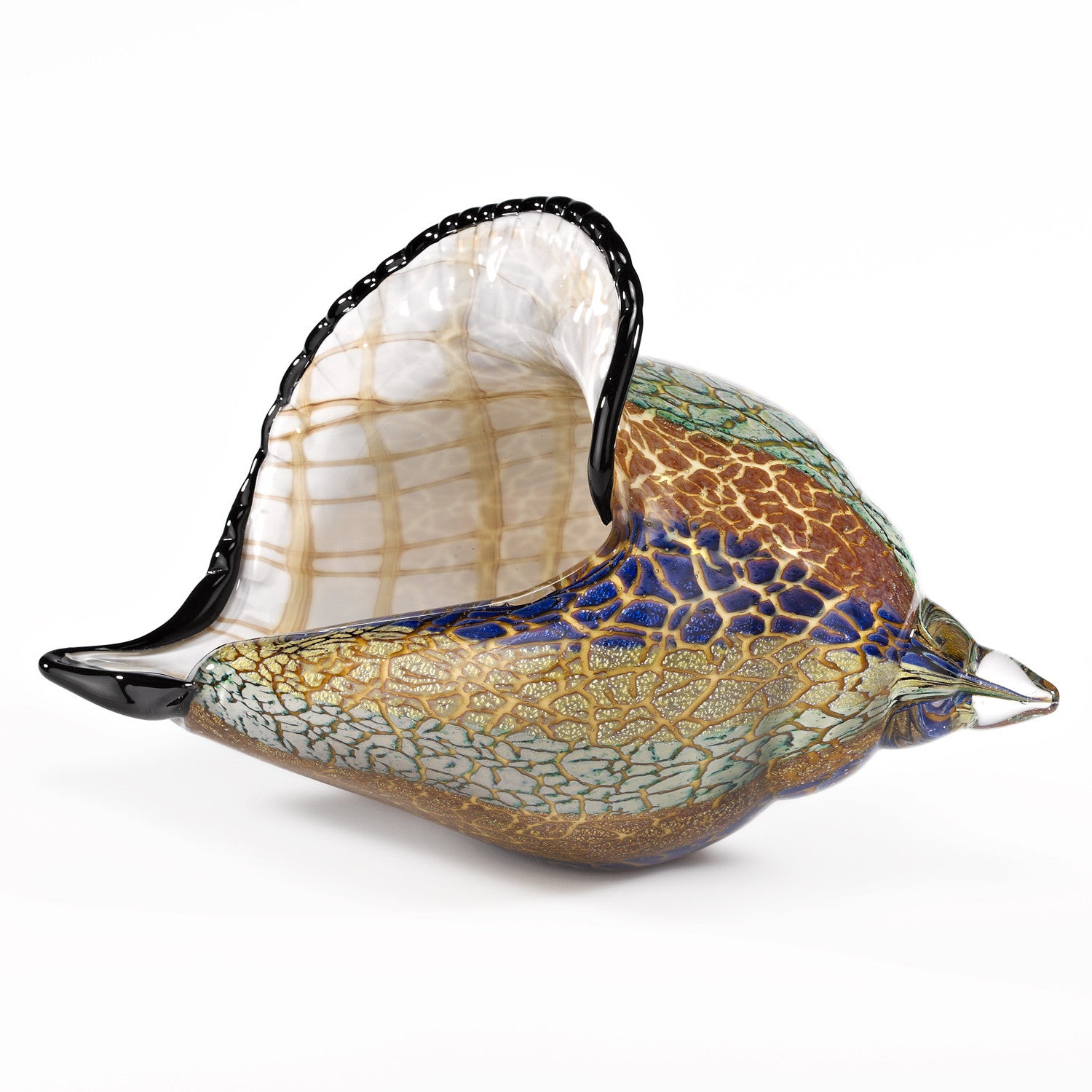 9 Multicolor Large Conch Shell Art Glass