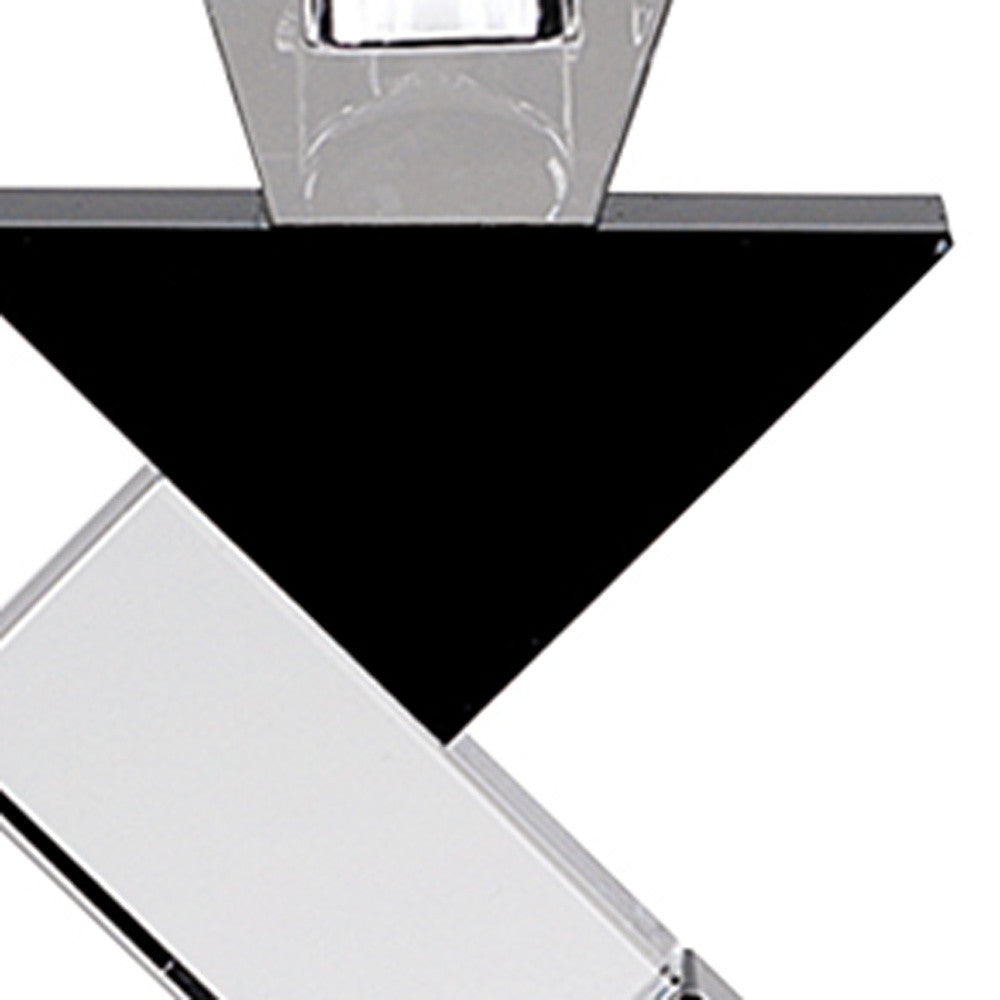 Black Crystal Geometric Tabletop Pillar Candle Holders