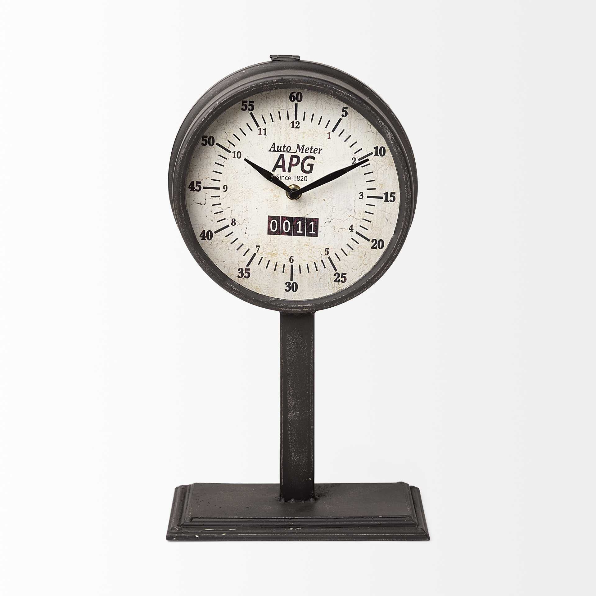 Rectangular Table Clock With Automobile Speedometer Style
