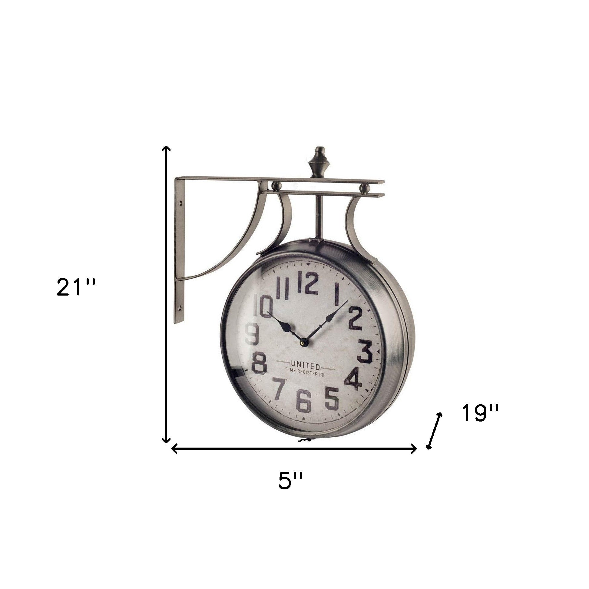 5" Circle Black Glass Analog Wall Clock