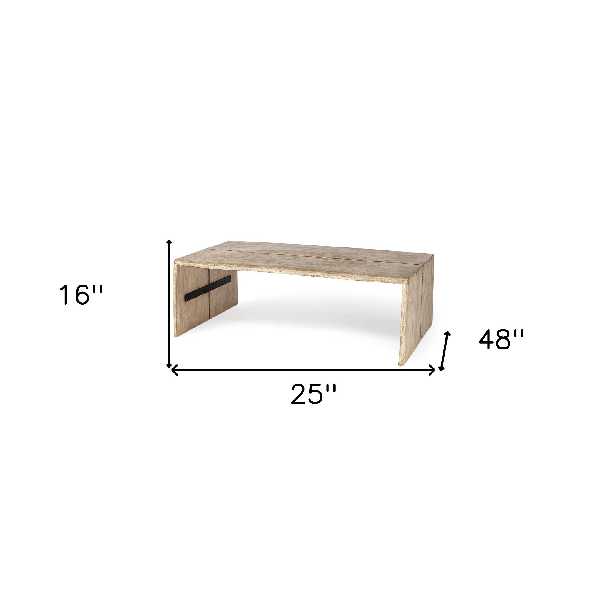 Rectangular Solid Wood Top And Base Coffee Table