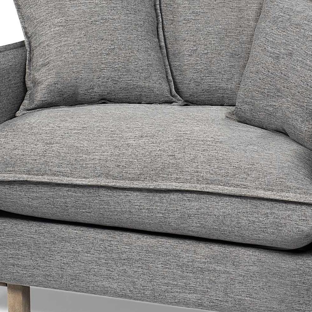 42" Gray Linen Arm Chair