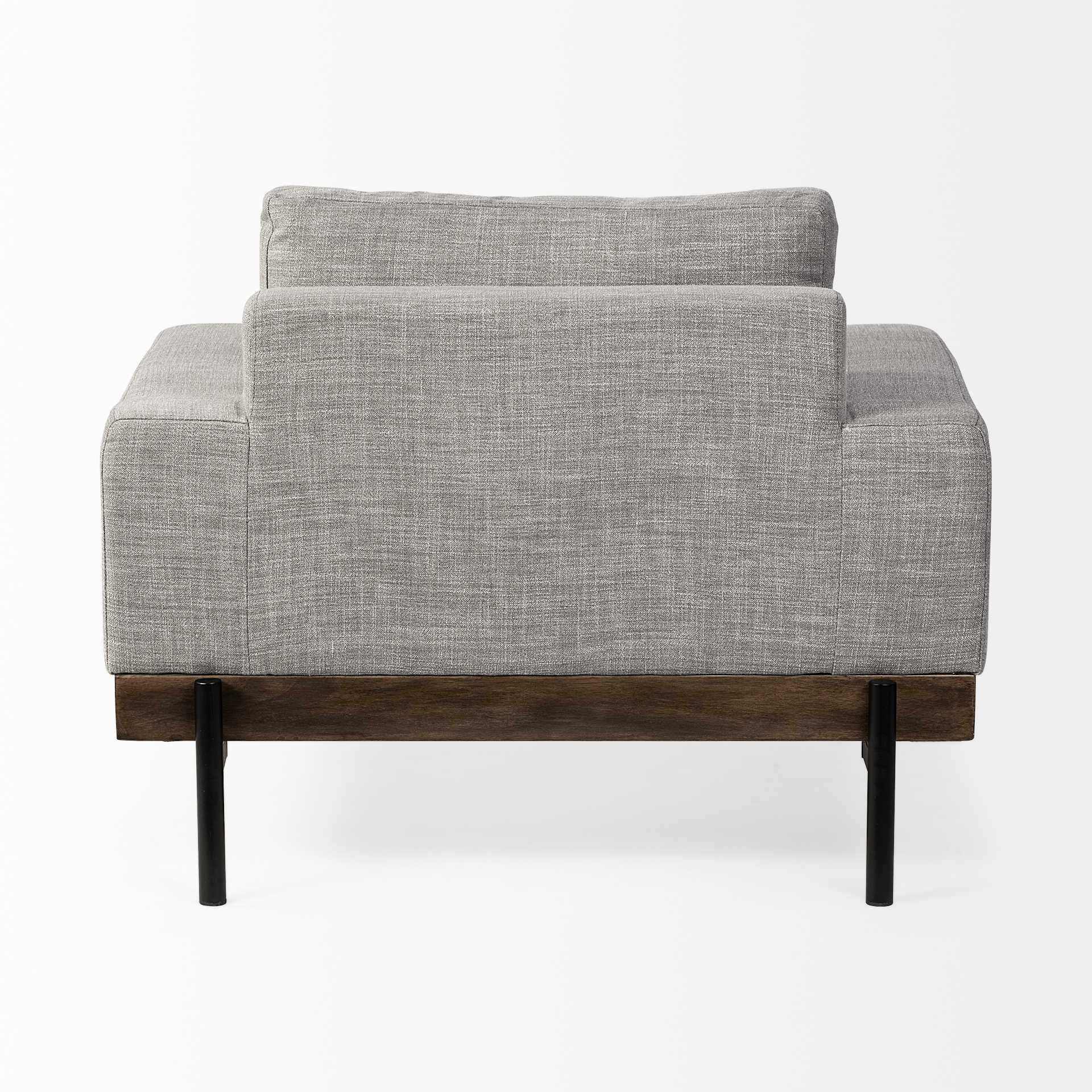 41" Gray and Black Fabric Club Chair