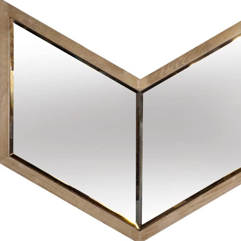 23" Natural Novelty Wood Framed Accent Mirror