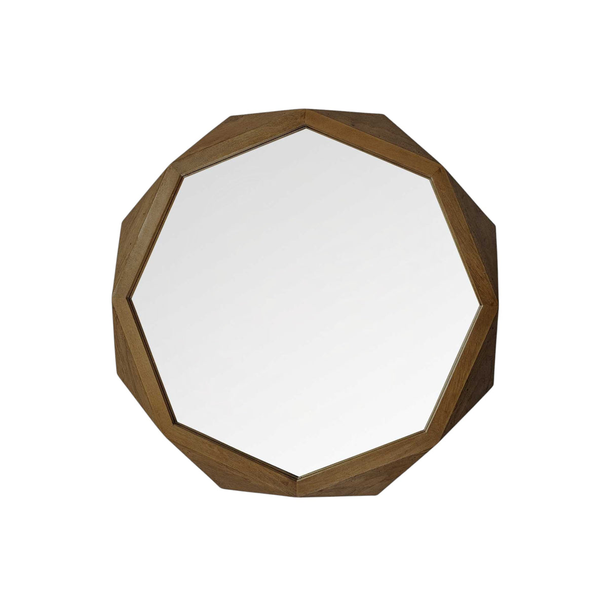 32" Brown Solid Wood Octagon Framed
