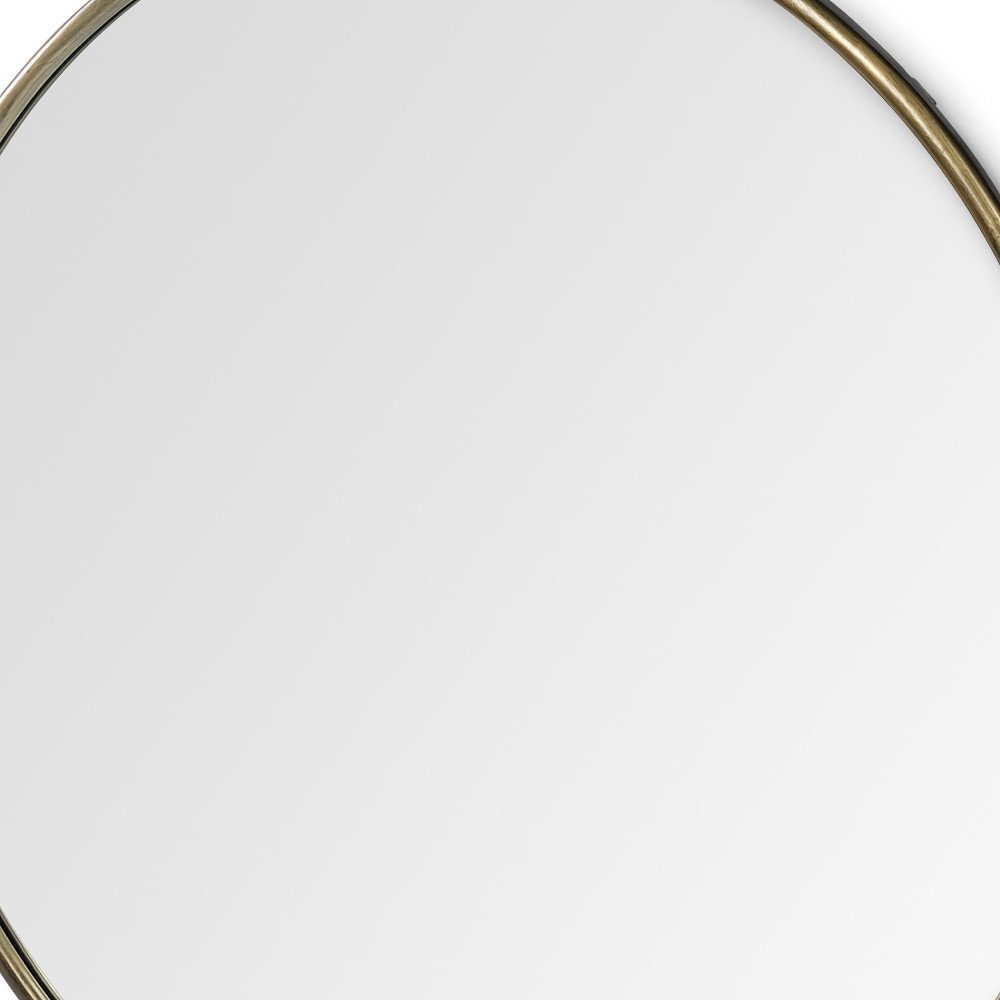 47" Gold Round Metal Framed Accent Mirror