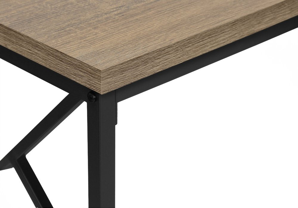 44" Taupe and Black Wood and Metal Frame Console Table