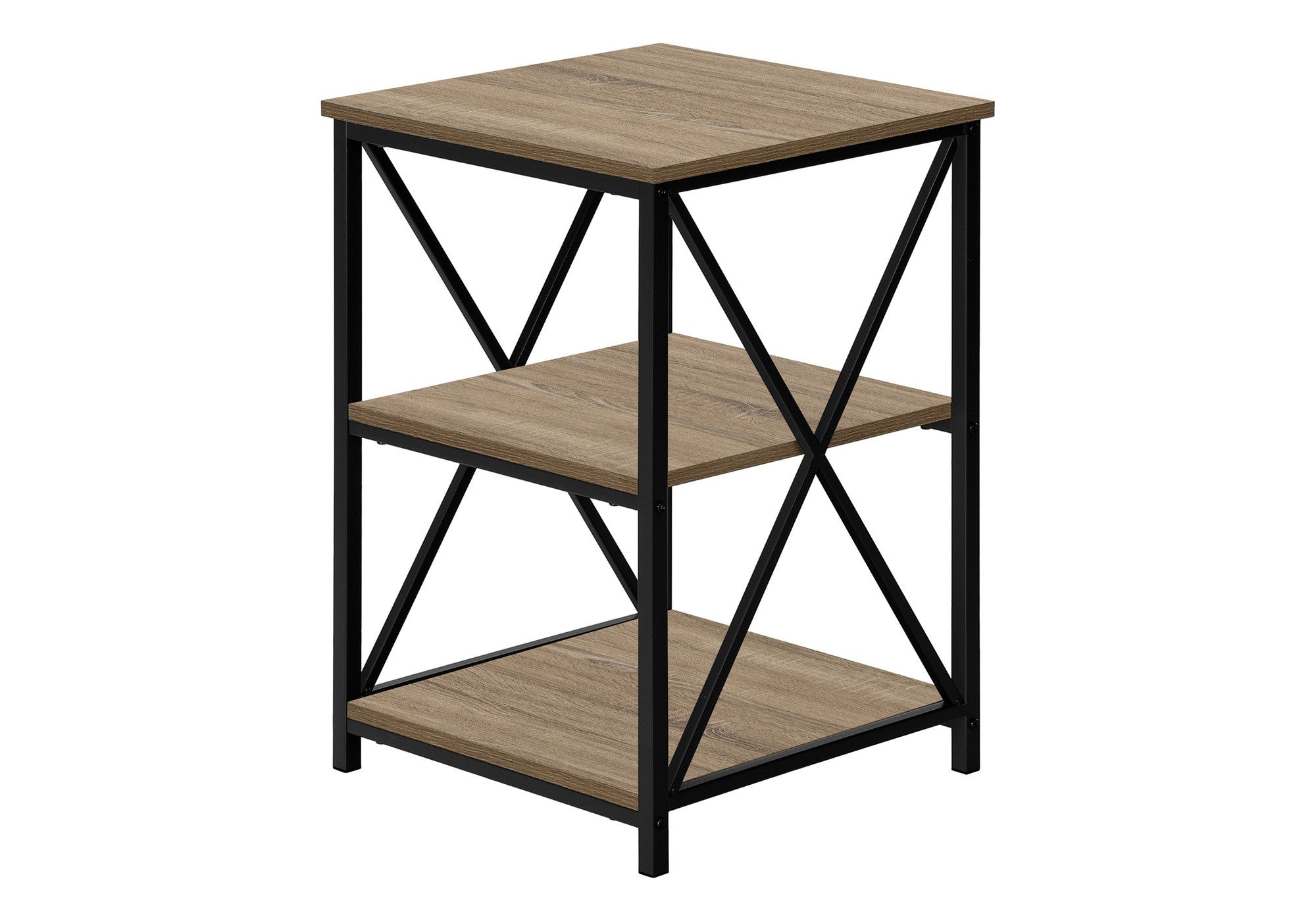 26" Rectangular Dark Taupe Black Metal Accent Table