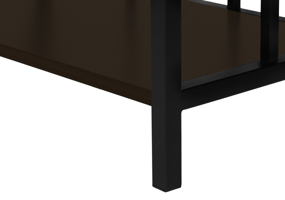 62" Espresso Metal Geometric Bookcase