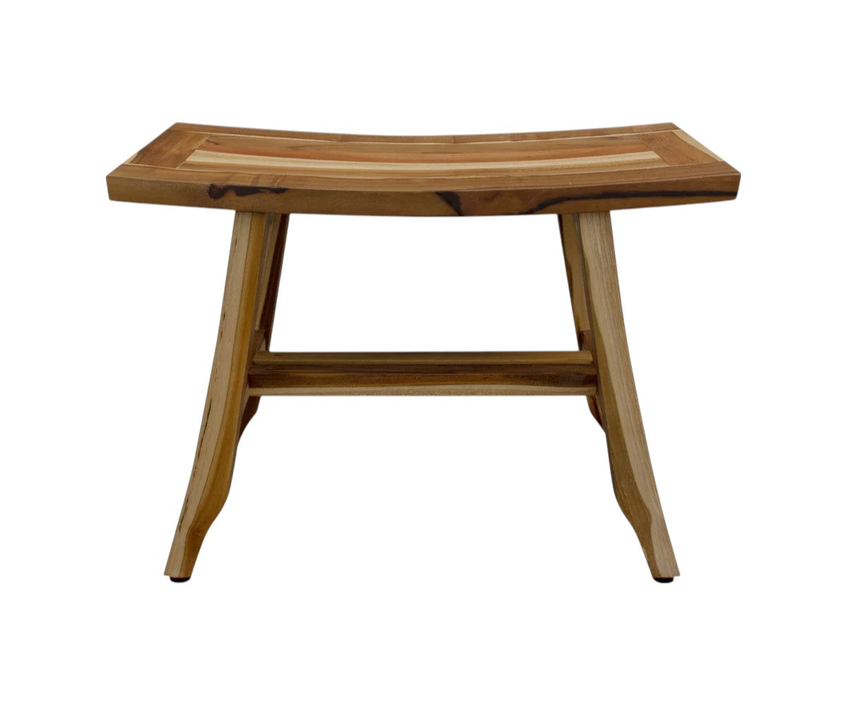 24" Brown Teak Rectangular Shower Bench