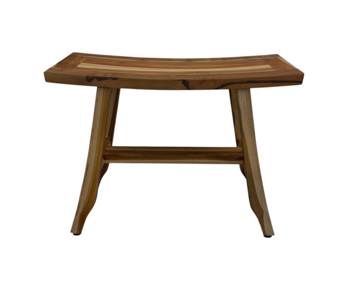 24" Brown Teak Rectangular Shower Bench