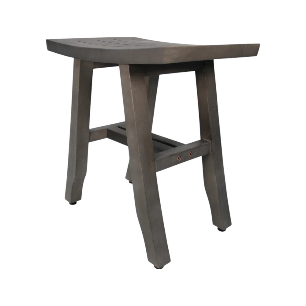 18" Antiqued Gray Teak Rectangular Shower Bench