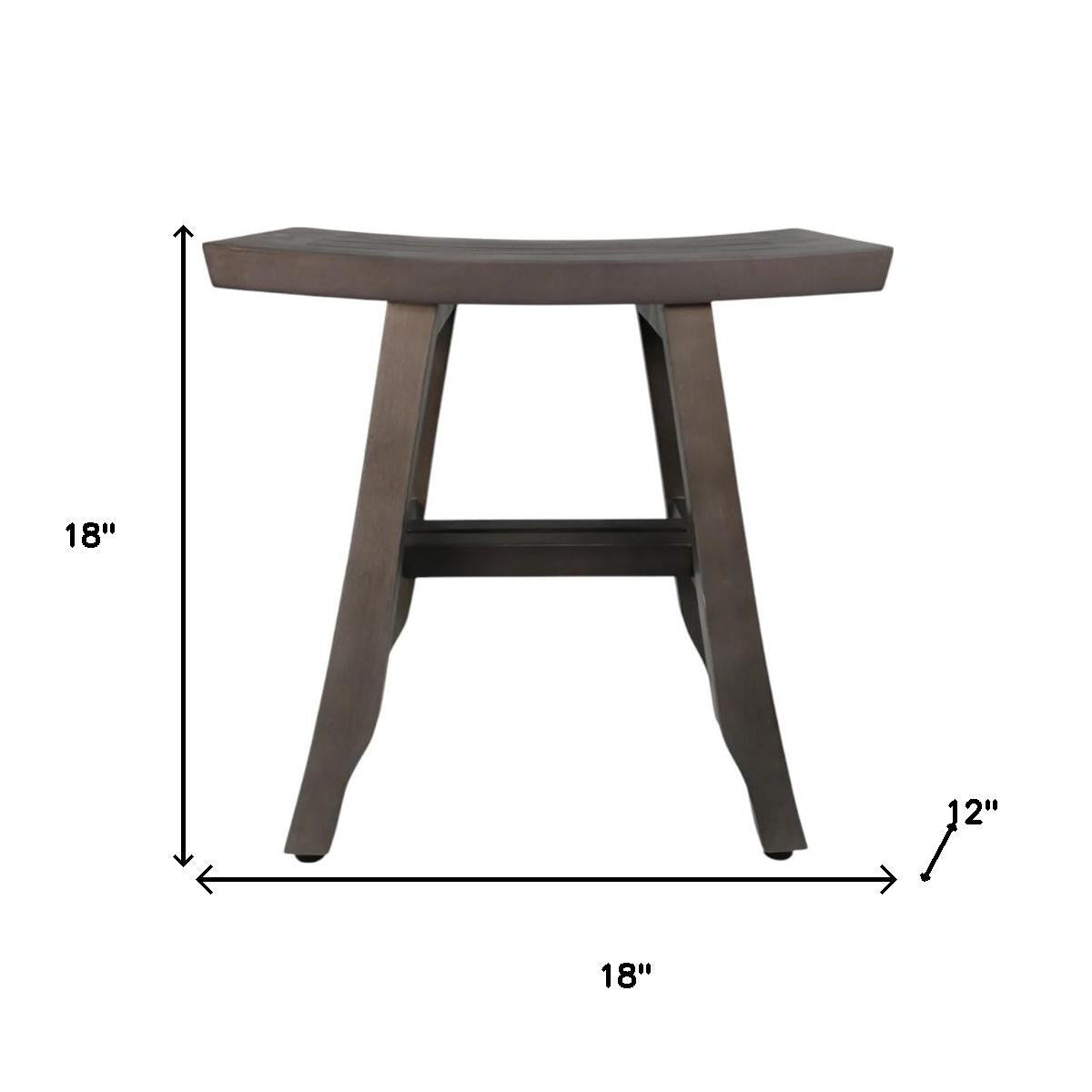 18" Antiqued Gray Teak Rectangular Shower Bench