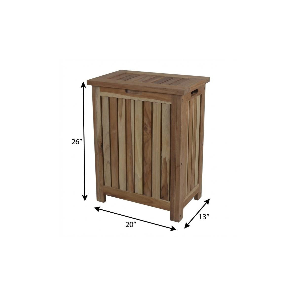 20" Natural Solid Wood Hamper Storage Box