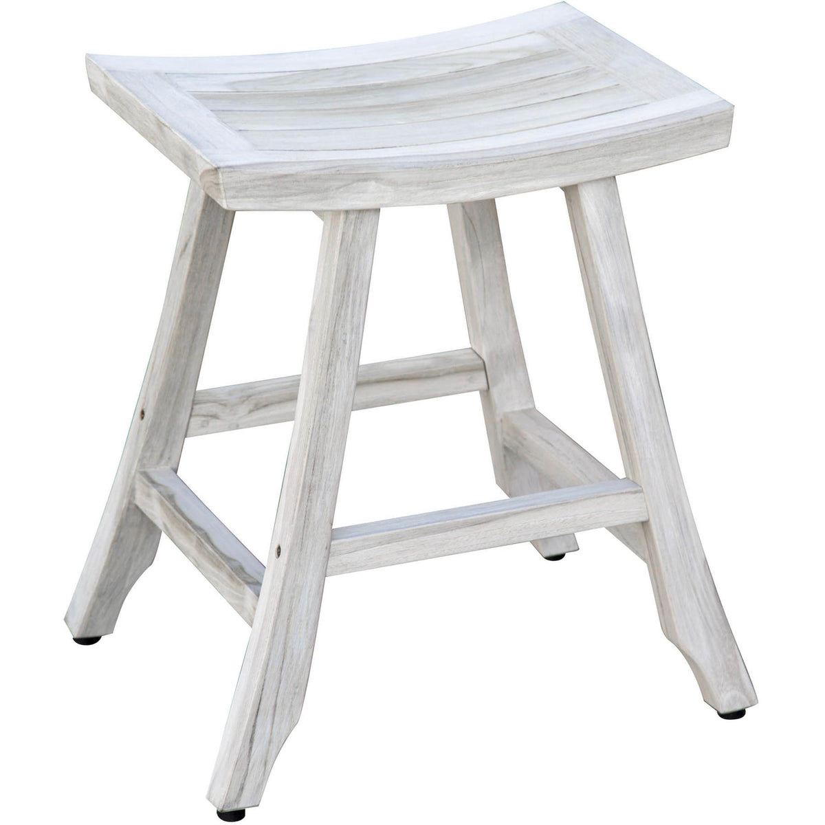 24" X 20" White Teak Square Shower Bench