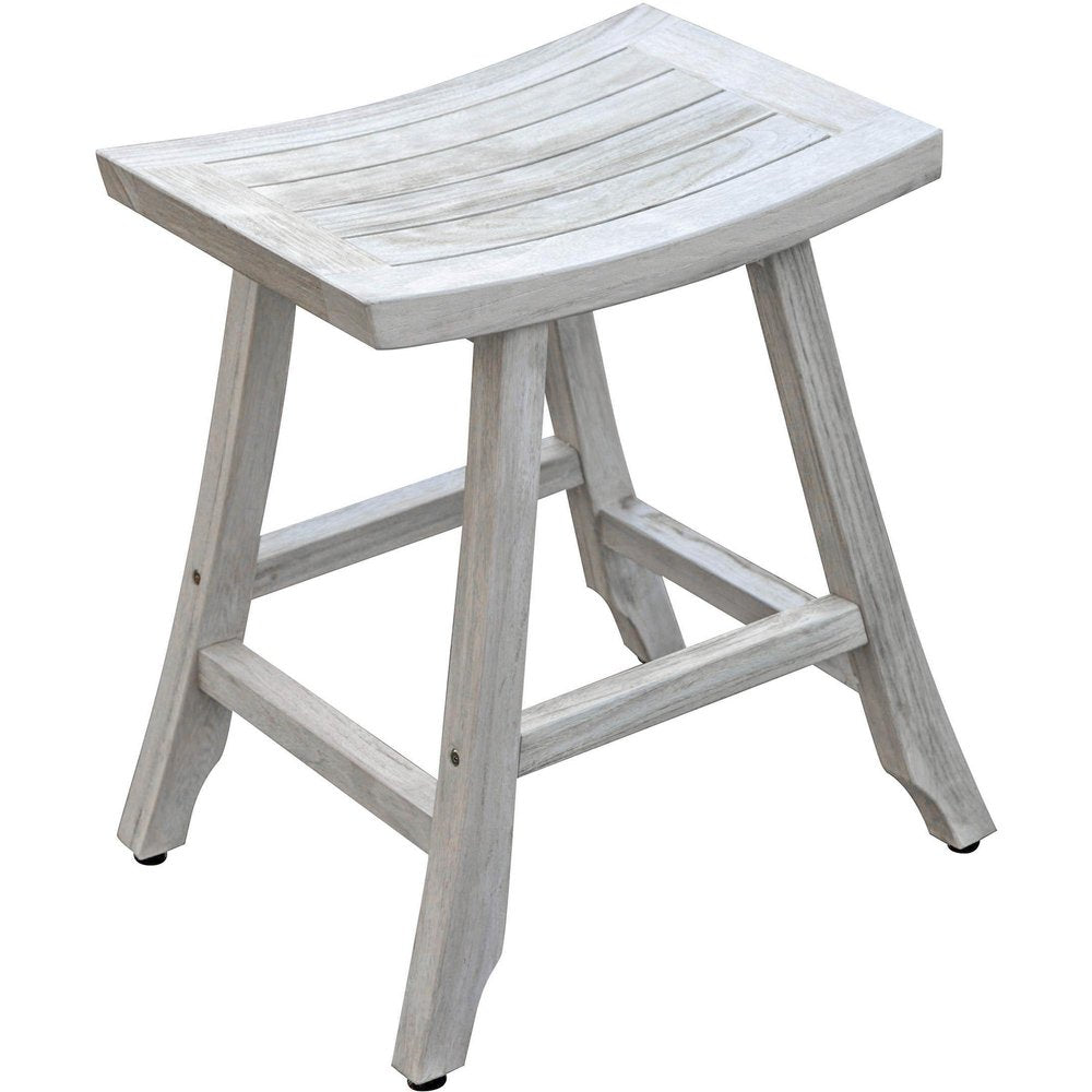 24" X 20" White Teak Square Shower Bench