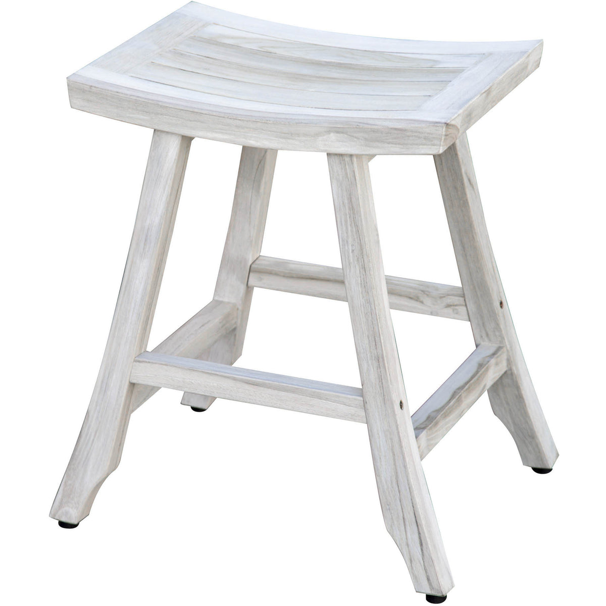 24" X 20" White Teak Square Shower Bench