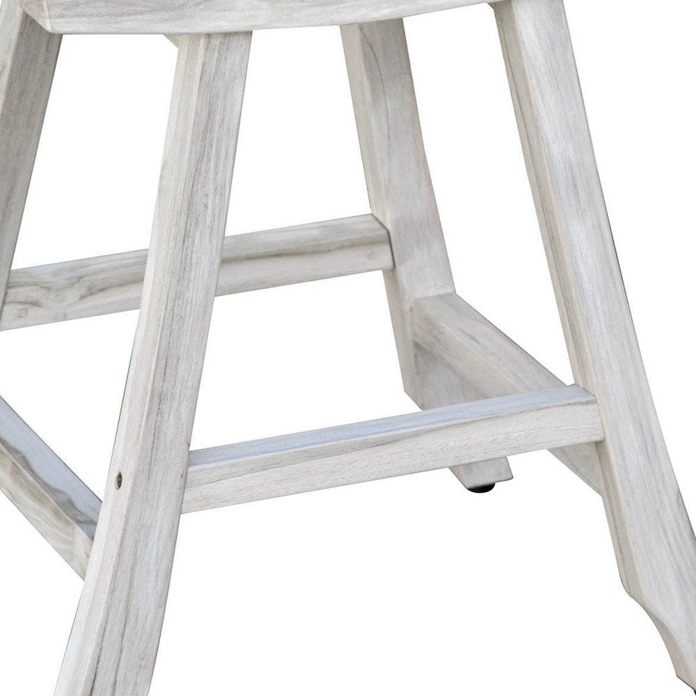 24" X 20" White Teak Square Shower Bench