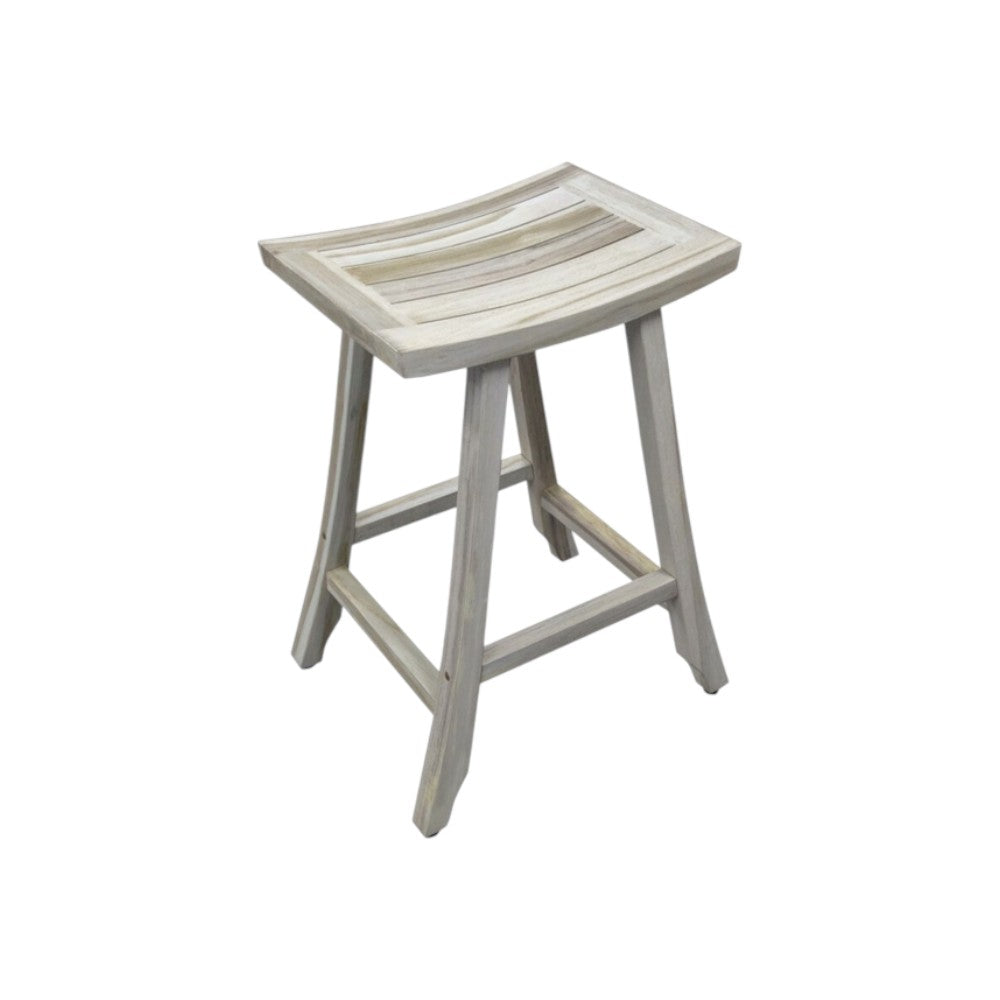 30" X 15" Light Gray Teak Square Shower Bench