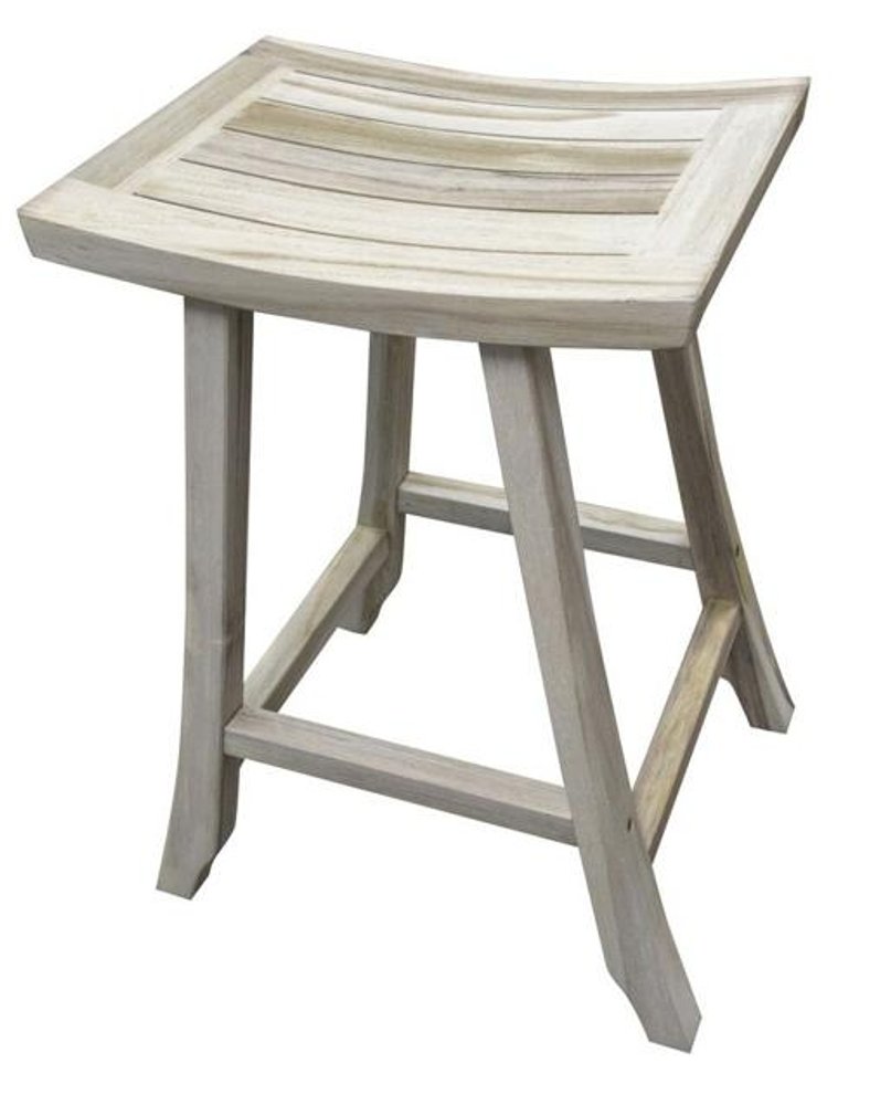 30" X 15" Light Gray Teak Square Shower Bench